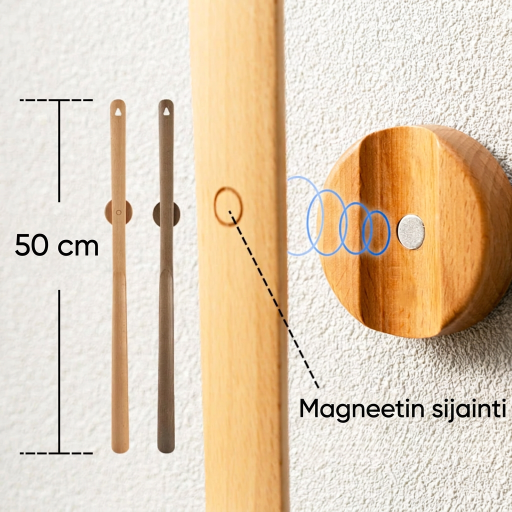 Kenkälusikka magneetilla